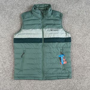 Columbia White Out 1.0 FS Puffer Vest Mens Omni-Heat Green Size Medium NEW